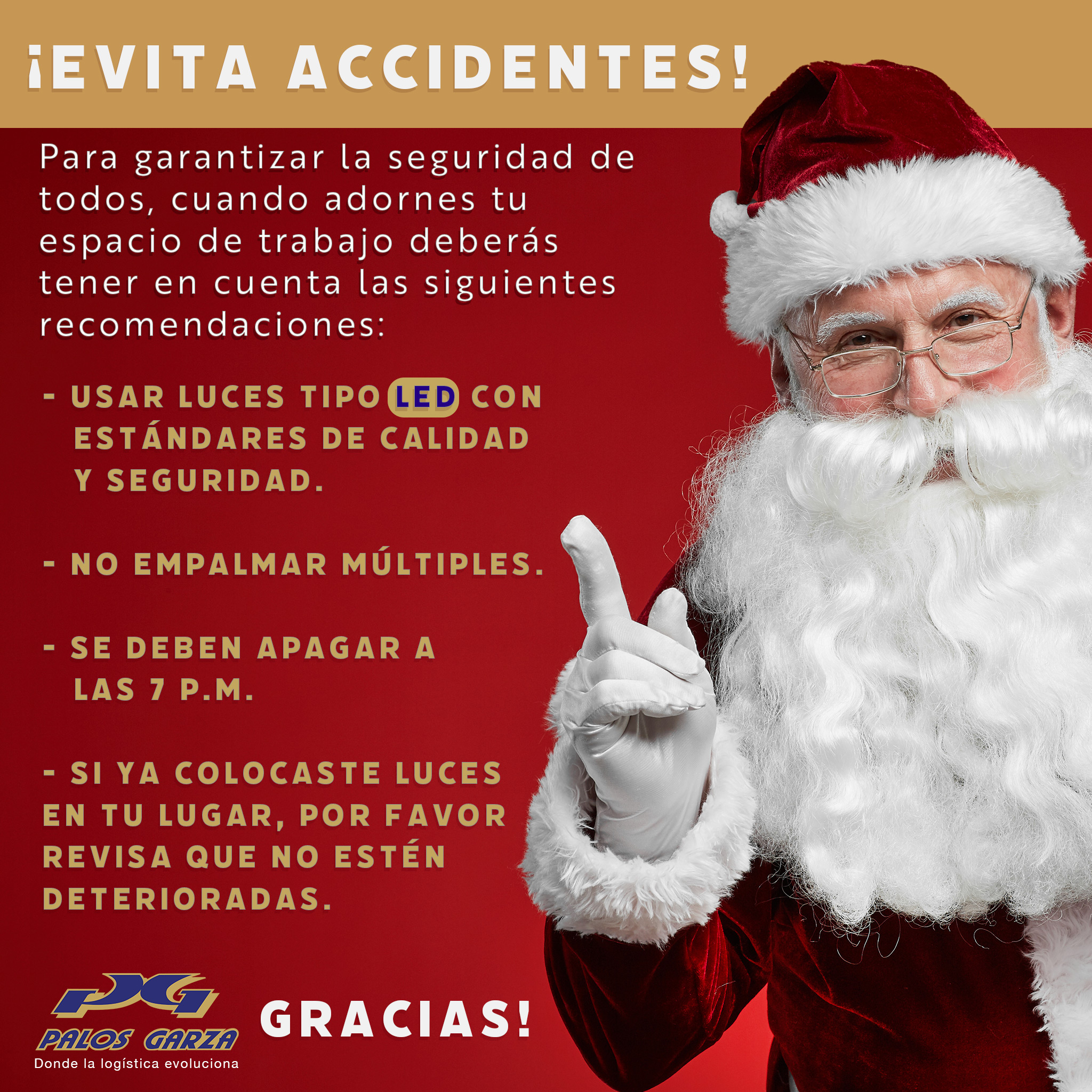 Aviso interno - evita accidentes.